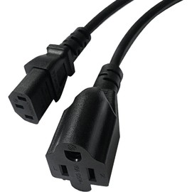 4-Pack C14 to C13+NEMA 5-15R Y Splitter Power Plug Cord,Single C14 Male to C13+Nema 5-15R Female Splitter Adapter Cable Cord,30cm
