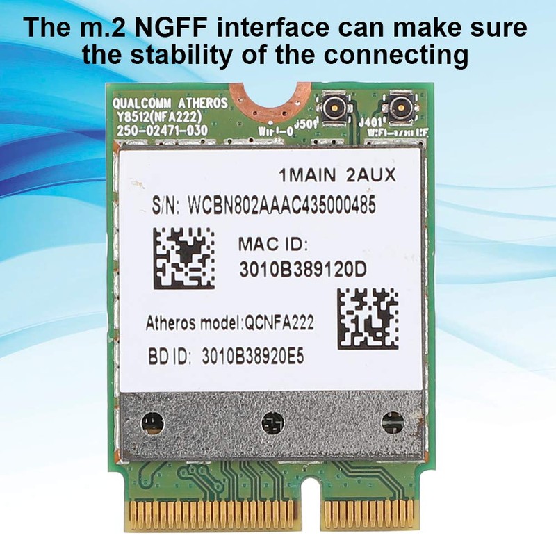 ASHATA Qualcomm Atheros WiFi Card Dual Band 802.11abgn with Bluetooth