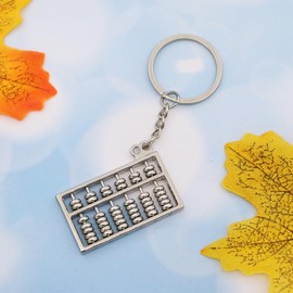 Elechobby Silver Abacus Keychain Mini Calculator Souvenir,Chinese Cultural Gift,Unique Asian Decor (Silver)