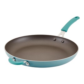 Rachael Ray Cook + Create Nonstick Frying Pan/Skillet with Helper Handle, 14 Inch - Agave Blue