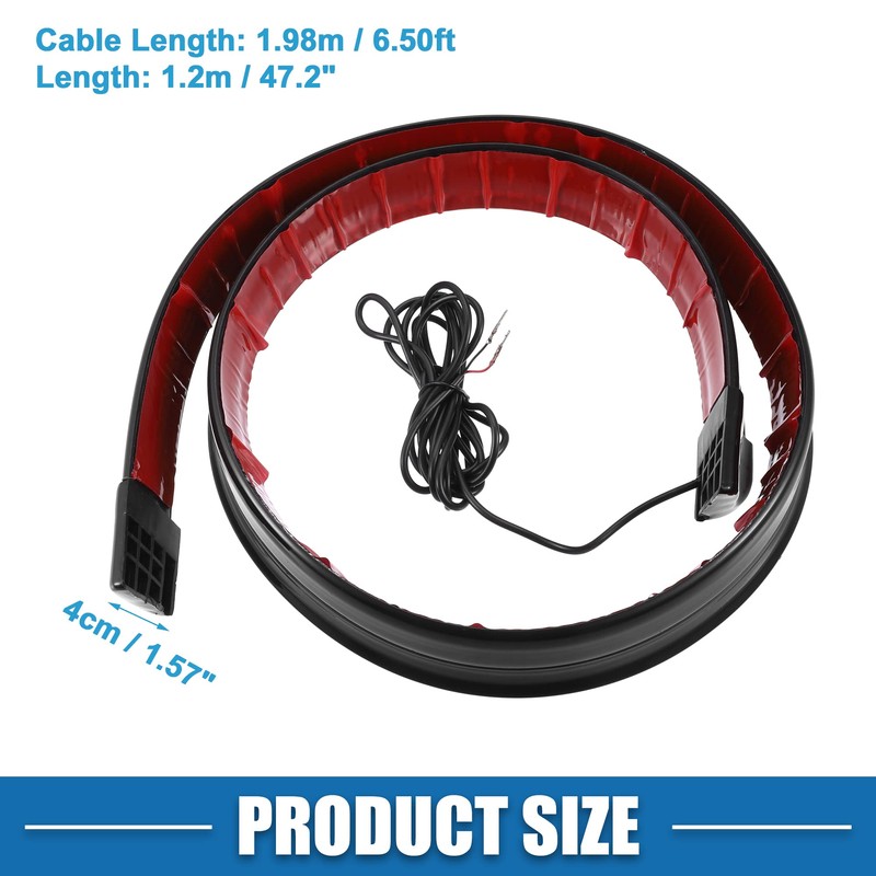 X AUTOHAUX Universal Car Spoiler with Red LED Light 47.2"/1.2m