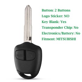 Heart Horse 2 Button Car Key Fob Cover Replacement Remote Key Case Shell for Mitsubishi Triton Evo Galant L200 Outlander Lancer Colt Shogun (Right blade)