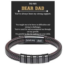 Gifts for Men - Gift for Dad - Mens Bracelets Leather for Fathers,Father s Day Gifts from Daughter Son,Christmas,Thanksgiving Day,Birthday Gift for Men Who Have Everything