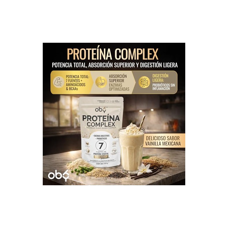 Proteina Complex Vainilla Mexicana | 7 Fuentes vegetales + Probioticos