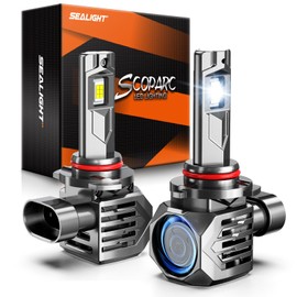 SEALIGHT S7S 9005 Fog Light 75000LM Brightness, 12 Chips Extra Wide View High Power Cooling System, 6500K Cool White IP68 Waterproof, 80000 Hours Lifespan, 2 Pack