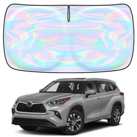for Toyota Highlander 2020-2025 Windshield Sun Shade Cover - Custom Fit Toyota Highlander (L LE XLE Limited Platinum) Sunshade Foldable Front Window Sunshade Sun Visor Protector Block UV Rays