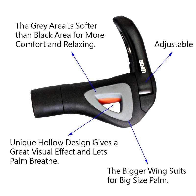 UFOR CAVO Ergonomic Lock-On Rubber Bike Grips, with Aluminum Locking