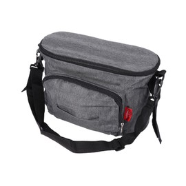 SUPVOX Stroller Organizer Bag with Cup Holder Multifunctional Grey Accessory for Prams Keep Essentials Organized Zippered Storage for Nappy Changing and More