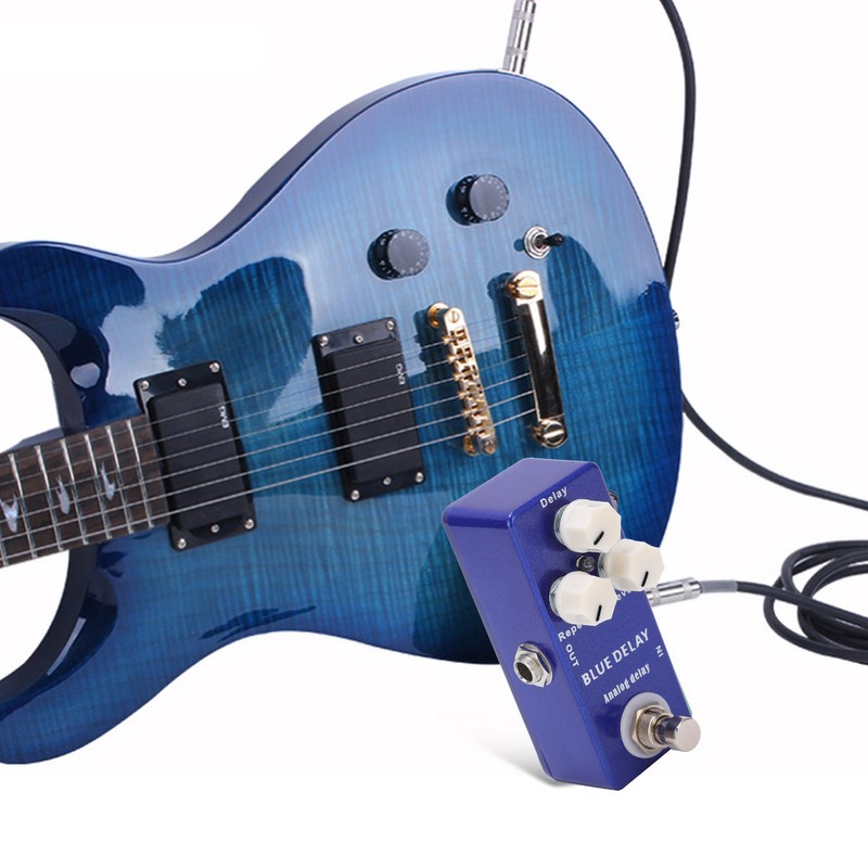 Guitar Effect Pedal Mini Blue Delay Analogue True Bypass Adjustable