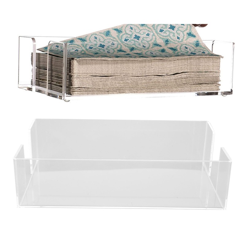 Napkin Tray Storage Holder Transparent Acrylic Modern 9.5x5.5x2.5in Large Capacity