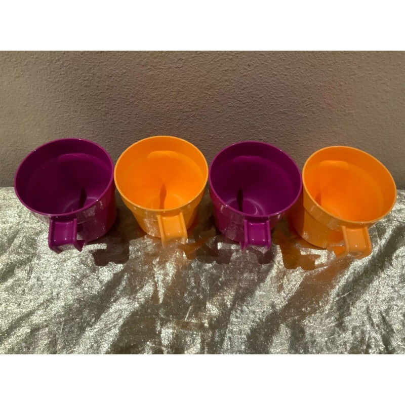 New Set/4 Tupperware Stackable Mugs for your coffee/tea 350ml each