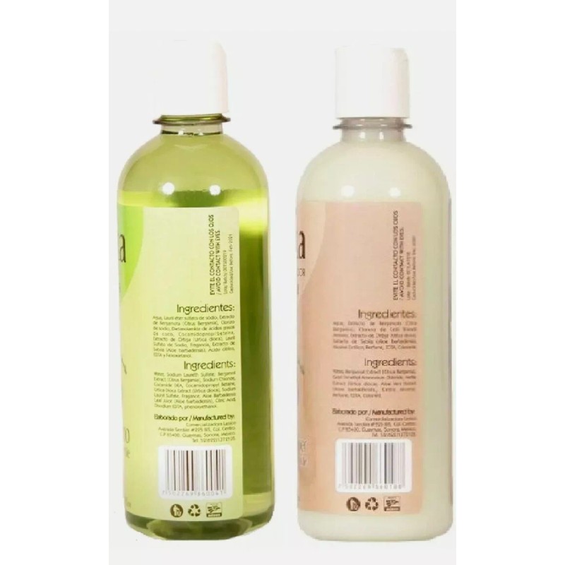 Lenico Bergamot Shampoo and Conditioner 500ml, Shampoo y Acondicionador de