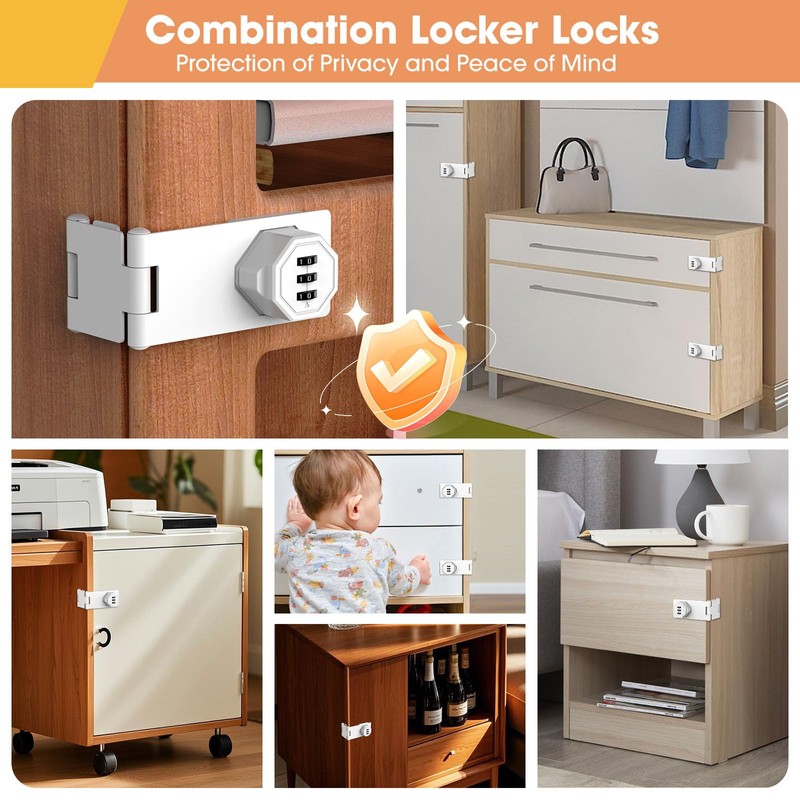 YogePote 90 Degree Cabinet Locks with Combination, Mechanical Folding Door