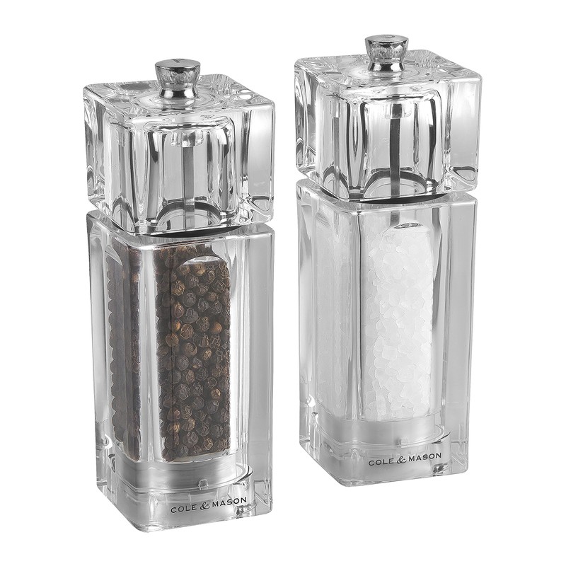 Cole & Mason Small Square Acrylic Salt Mill 14.5 cm