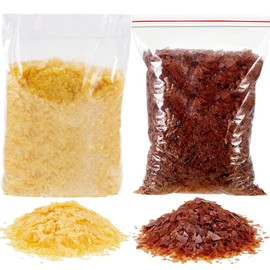 Timgle 35 oz Shellac Flakes Finish Shellac for Home Wood Craft Decoration Household Painting Supplies, Light Yellow and Dark Purple