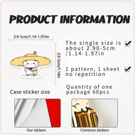 Panda Stickers, Set of 120 Bubu Dudu Stickers Children Waterproof PVC Stickers Cute Kawaii Children's Stickers for Laptop Skateboard Scrapbook Motorcycle Guitar Desktop Room Decoration