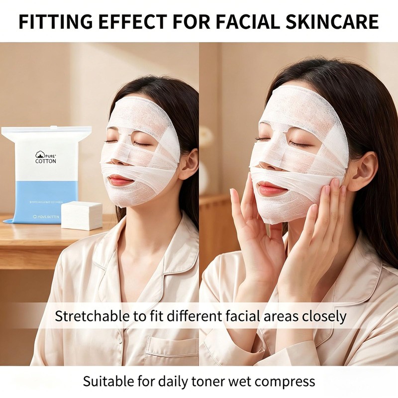 200Pcs Stretchable Makeup Wet Cotton Pads for Face Thin Makeup