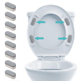 iFealClear 8 Pcs Universal Toilet Seat Bumpers for Bidet, Toilet Lid Rubber Bumpers for Changing Heights, Strong Adhesion Toilet Seat Bidet Buffer with 8 Extra Thickness Pads for Home, Hotel, Hospital