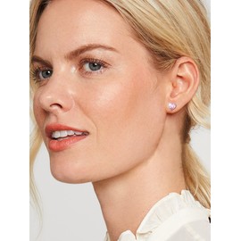 ChicSilver Hypoallergenic 925 Sterling Silver Love Heart Earrings, Olivine Crystal August Birthstone Peridot Earrings, Gemstone Stud Earrings for Women Sensitive Ears