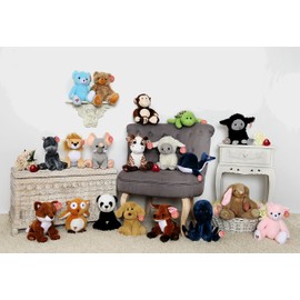 My Baby's Heartbeat Bear Furbaby's Recordable Stuffed Animals 20 sec Heart Voice Recorder for Ultrasounds and Sweet Messages Playback - Pug