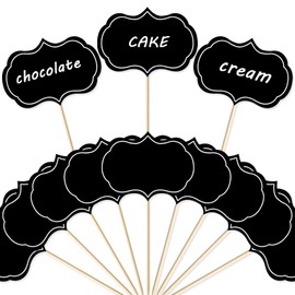 HAIKING Mini Food Flags, 50 PCS Black Buffet Food Labels for Appetizer, Salad, Parties Table and Dinner Decoration (8.9 x 14 cm/3.5 x 5.51 in)