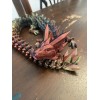 Articulated Crystal Dragon 15 Inch Bronze Gold Color. Fidget Stress