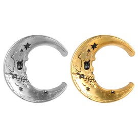 TBOSEN 1 Pair Stainless Steel Skull Moon Vintage Style Screw Drilling Tunnel Gauges Expander Piercing Fashion Gift 00 g - 1 Inch in 10 mm - 25 mm