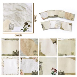 9 Packs Vintage Sticky Notes Antique Looking Aged Paper Self-Stick Writing Memo Pads Retro Classic Old School Office Home Stationery Supplies Gift for Scrapbook Planning Journaling Reminder,270 Sheets