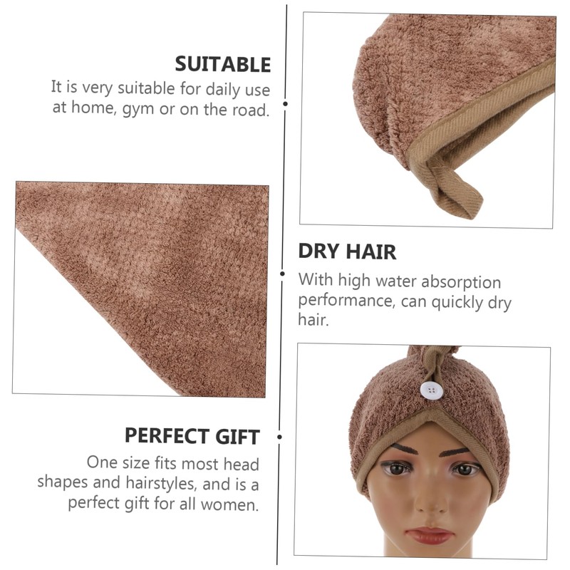 SAFIGLE 2pcs Microfiber Hair Drying Caps Fast Drying Towel Wraps