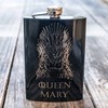 8oz BLACK Customizable Queen of Thrones Flask L1