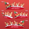 ZPISF 10 FT Santa Sleigh with Reindeer Christmas Inflatables Outdoor