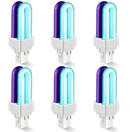 Qualirey 6 Pack 41050 7W Replacement Bulb, Upgraded 2 Color Bug Zapper Bulbs Compatible with Dynatrap DT1050 DT1100 DT1250, 1/2 Acre Mosquito UV Light Trap Replacement Bulb