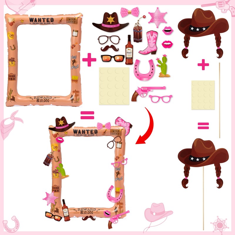 E1mity Wild West Party Photo Booth Props Selfie Frame Party
