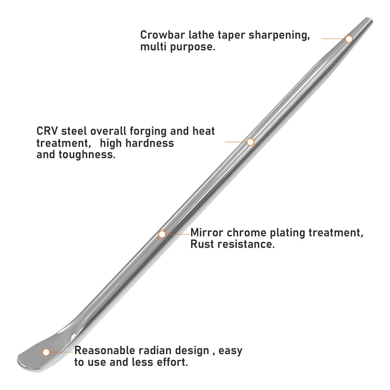 FOCMKEAS 32"(800mm) Aligning Pry Bar Round Crowbar Sleever Bar for