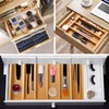Ayiaren Expandable Kitchen Utensil Organizer Large Bamboo Silverware Drawer Organizer