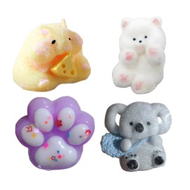 4PCS Taba Squishy Kit, Taba Squishy Strawberry, Tabba Squishy Set With Taba Squishy Paw, Hamster, Koala & Dog, Random Koala Backpack Colour, Soft Stress Relief Fidget Toys For All Ages