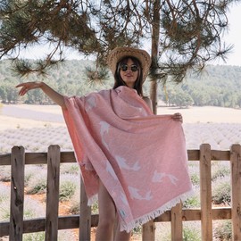 Hencely Beach Towels, 100% Cotton Soft Turkish Large Beach Towel 37 x 68 Inches for SPA, Beach, Pool, Gym and Bathroom (Dolphin)