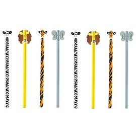 KIKKERLAND Safari Animal Pencil Set (Pack 2 of 4 Pencils)