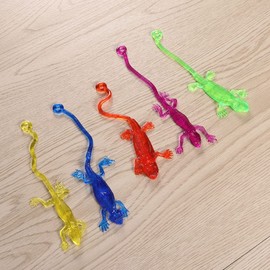 Toddmomy Sticky Gecko Toy, 12Pcs Stretchy Lizard Toys Rubber Sticky Lizard Stretchy Sticky Toys Party Favors for Kids