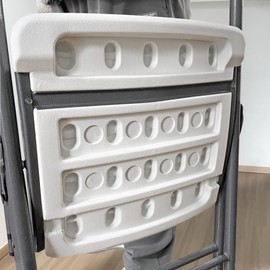 MSJh Folding Chairs 4 Pack, Heavy Duty Foldable Chair Portable HDPE Plastic Seat with Steel Frame for Indoor Outdoor Dinning Party Wedding School Use (Black)