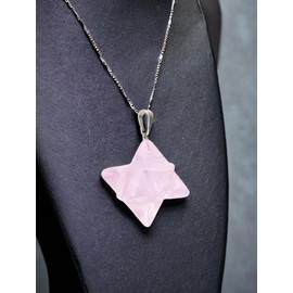 Merkaba Necklace Pendant Rose Quartz