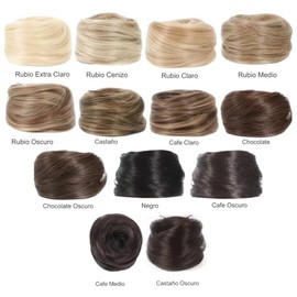 1pz Extensiones Cabello Postizo Moño Cebolla Volumen Peinado Chongo Dona Coleta Con Goma Elastica Liga Interior Hair Peinado Cebollita Práctico Niñas y Adultos (Cafe Oscuro)