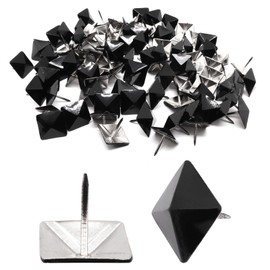 S SYDIEN Black Upholstery Tacks 19mmx20mm Square Head Bubble Nails Upholstery Nails Furniture Thumb Tacks Hardware Decorative Square Nails for House Building Kitchen 100Pcs