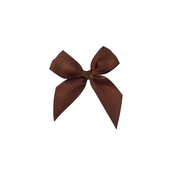 Brown Satin Pre-Tied Decorative Bows - 3" Wide, Set of 10, Christmas, Wedding Favors, Fall Decor, Birthday, Thanksgiving Gift Ribbons, Autumn, Gift Bows