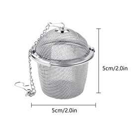 2 Pack 304 Stainless Steel Tea Ball and Cooking Infuser with Extended Chain Hook to Brew Loose Leaf Tea Spices Seasonings