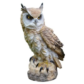Garden Ornament Owl Figurine,Creative Owl Resin Garden Figurine Ornament Owl Sculpture Statue Indoor Outdoor Home Garden Decoration Yard Lawn Decoration Gift