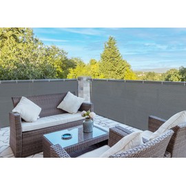 AXT SHADE Balcony Privacy Protective Screens HDPE Weatherproof with UV Protection for Balcony (0.9x3m, Anthracite)