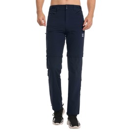 KUTOOK Men’s Convertible Hiking Pants Lightweight Fishing Pants That Zip Off into Shorts Quick Dry Men Outdoor Shorts Travel Camping Cycling Black L