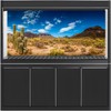 MIRRORANG 120x46cm Reptile Habitat Background Blue Sky Oasis Cactus Desert