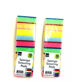 Handy Helpers Sponge Scouring Pads Set 10 Pack-Handy Helpers -LOT OF 2-NEW